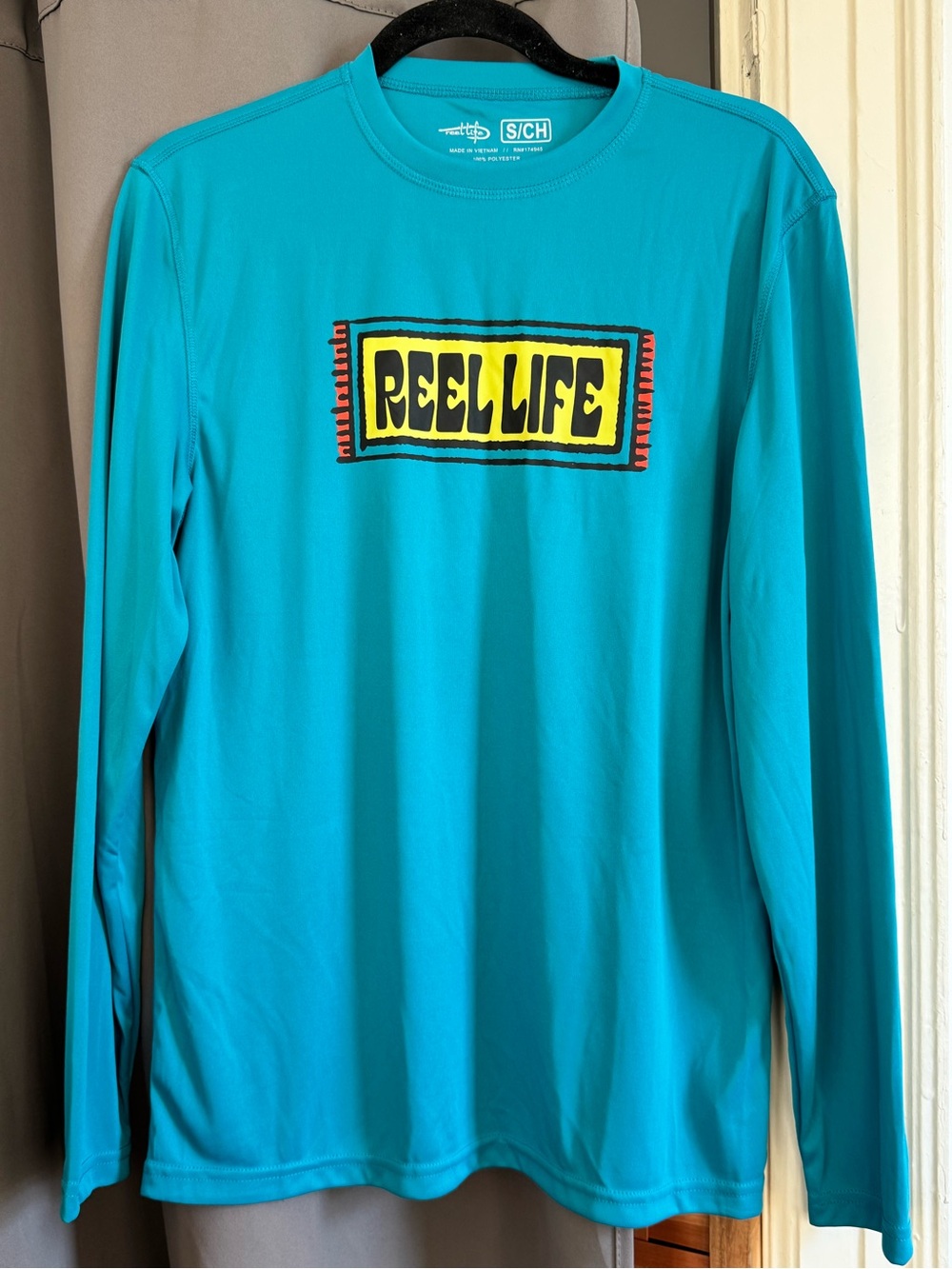 Sunblock shirt Reel Life Men's Long-Sleeve Teal Performance Shirt